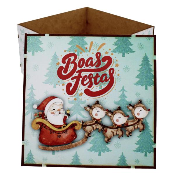 Caixa Panetone Boas Festas 16,5x16,5x16cm Caixa Panetone Boas Festas 16,5x16,5x16cm