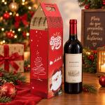 Caixa para Vinho Natalina MDF 10x10x40 cm 