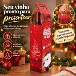 Caixa para Vinho Natalina MDF 10x10x40 cm 