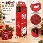 Caixa para Vinho Natalina MDF 10x10x40 cm 