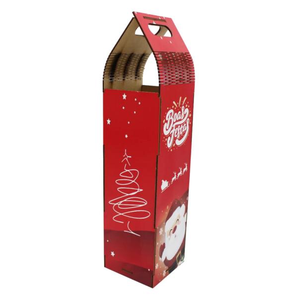 Caixa para Vinho Natalina MDF 10x10x40 cm 