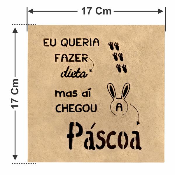 Caixa Páscoa Dieta 16X16X6CM MDF Crú