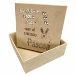 Caixa Páscoa Dieta 16X16X6CM MDF Crú