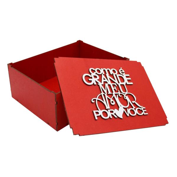 CAIXA PINTADA COMO GRANTE MEU AMOR  23X17X9CM