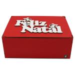 CAIXA PINTADA FELIZ NATAL 23X17X9CM 