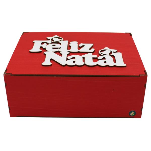 CAIXA PINTADA FELIZ NATAL 23X17X9CM 