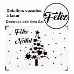 CAIXA PINTADA FELIZ NATAL ÁRVORE  23X17X9CM  CAIXA PINTADA FELIZ NATAL ÁRVORE  23X17X9CM