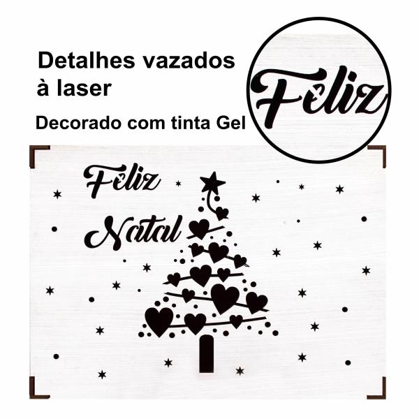 CAIXA PINTADA FELIZ NATAL ÁRVORE  23X17X9CM  CAIXA PINTADA FELIZ NATAL ÁRVORE  23X17X9CM