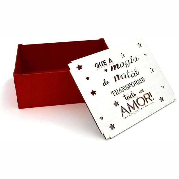 CAIXA PINTADA MAGIA DO NATAL 23X17X9CM  CAIXA PINTADA MAGIA DO NATAL 23X17X9CM