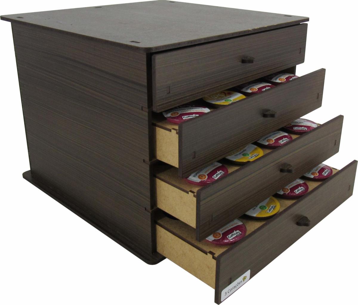 Cômoda Porta Cápsula c/04 Gavetas Pintada Três Corações Mdf