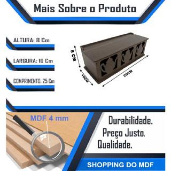Caixa porta sashê Organizadora de Chá Bule 3 Divisórias MDF