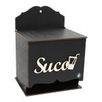 Caixa Porta Suco Pintado 14X12X18,5CM Mdf Crú