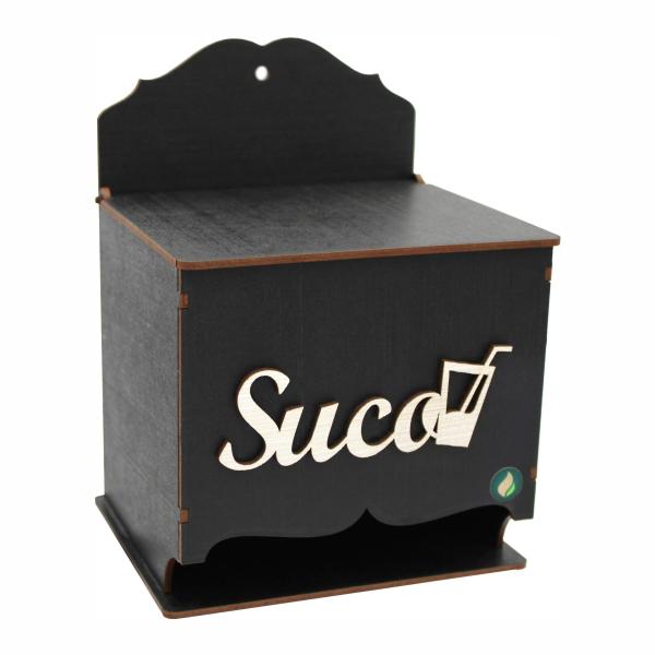 Caixa Porta Suco Pintado 14X12X18,5CM Mdf Crú