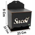 Caixa Porta Suco Pintado 14X12X18,5CM Mdf Crú