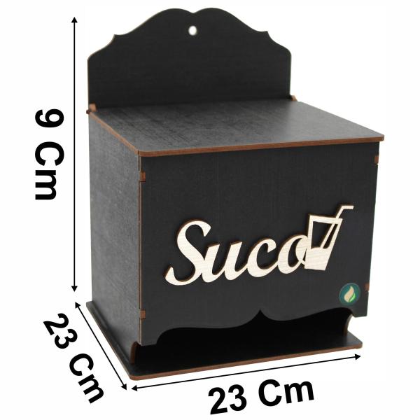 Caixa Porta Suco Pintado 14X12X18,5CM Mdf Crú