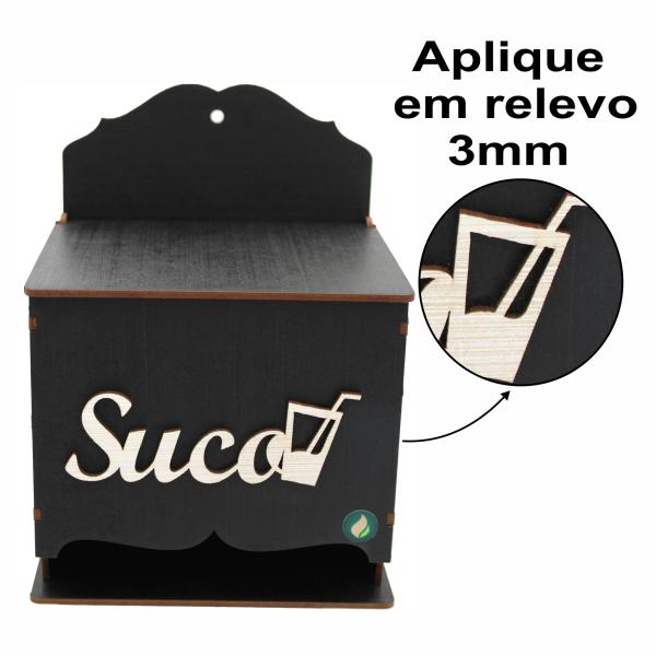 Caixa Porta Suco Pintado 14X12X18,5CM Mdf Crú
