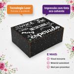 Caixa Presente MDF com Tampa Inesperado Mais Esperado Organizadora Decoração Namorados 20x15x8