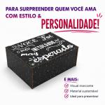 Caixa Presente MDF com Tampa Inesperado Mais Esperado Organizadora Decoração Namorados 20x15x8