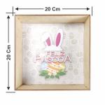 Caixa quadrada feliz pascoa creme 20x20x7 Cm