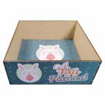 Caixa quadrada feliz páscoa verde 20x20x7 Cm