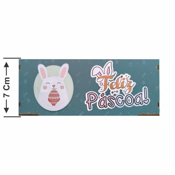 Caixa quadrada feliz páscoa verde 20x20x7 Cm