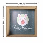 Caixa quadrada feliz páscoa verde 20x20x7 Cm