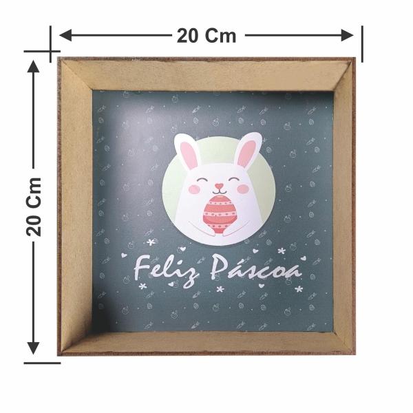 Caixa quadrada feliz páscoa verde 20x20x7 Cm