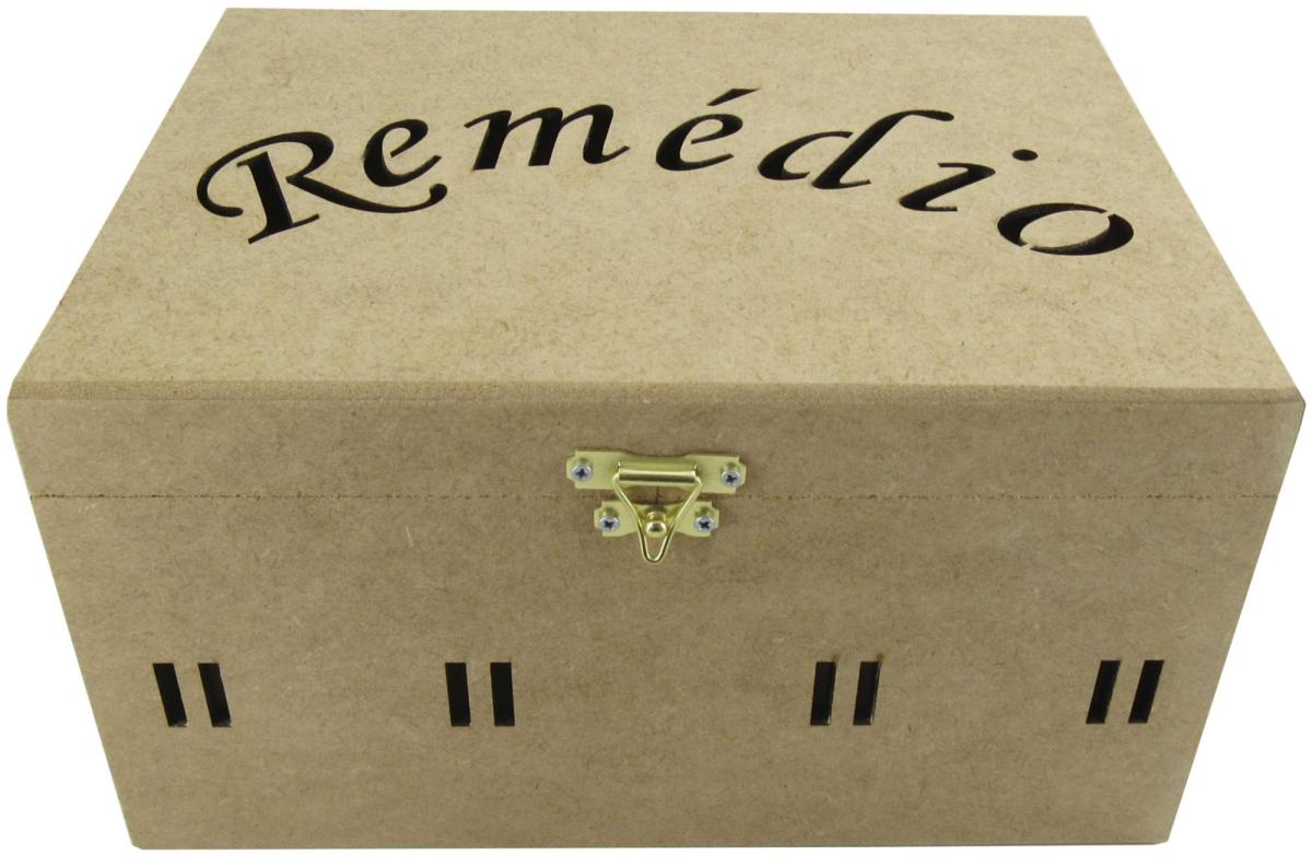 CAIXA REMEDIO DOBR. PASSA FITA 25X18X14CM MDF CRÚ