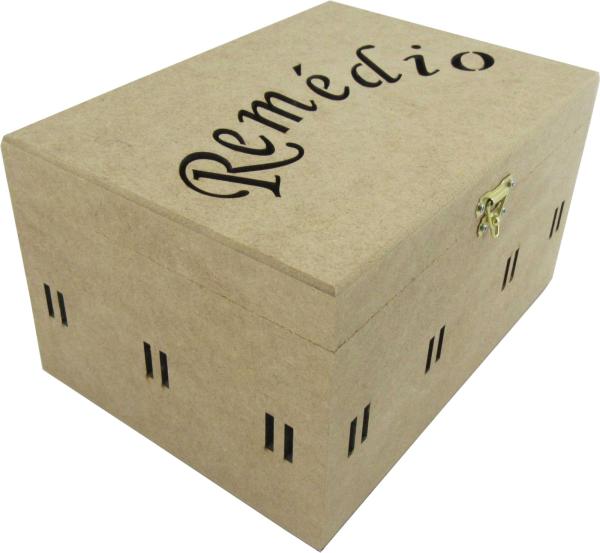 CAIXA REMEDIO DOBR. PASSA FITA 25X18X14CM MDF CRÚ