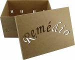 CAIXA REMEDIO PASSA FITA 3MM 25X18X14CM MDF CRÚ