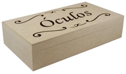 Caixa Vazada Óculos 33x18x7,5cm Mdf Crú