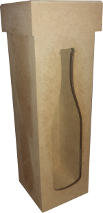 CAIXA VINHO GARRAFA PEQUENA  8X8X26CM MDF Crú