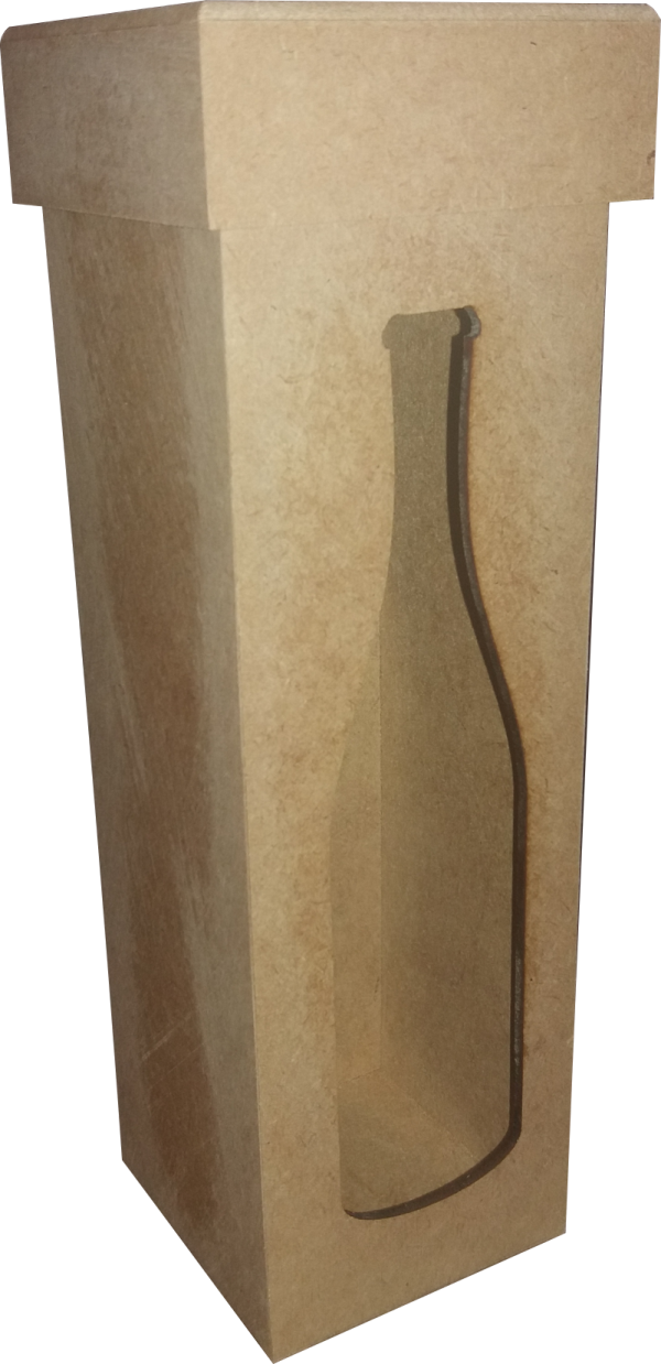 CAIXA VINHO GARRAFA PEQUENA  8X8X26CM MDF Crú