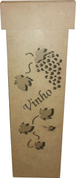 CAIXA VINHO UVA PEQUENA  8X8X26CM MDF Crú
