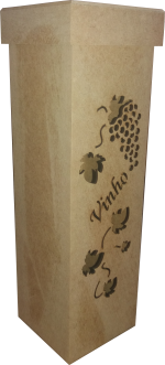 CAIXA VINHO UVA PEQUENA  8X8X26CM MDF Crú