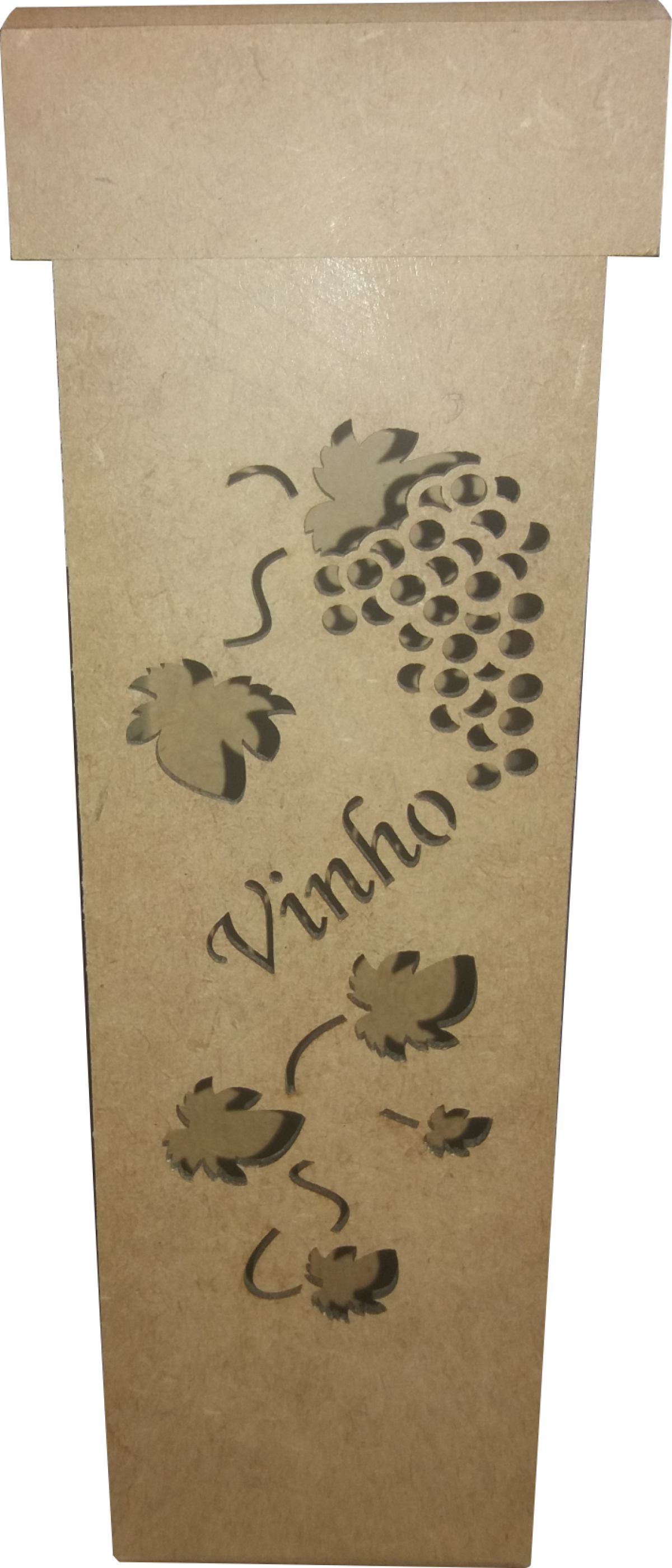 CAIXA VINHO UVA GRANDE 10X10X35CM MDF Crú