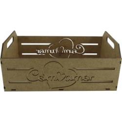 Caixote 3mm laser com amor 26x15x11cm