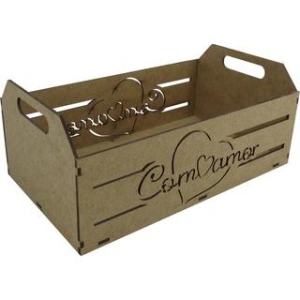 CAIXOTE 3MM LASER COM AMOR 26X15X11CM