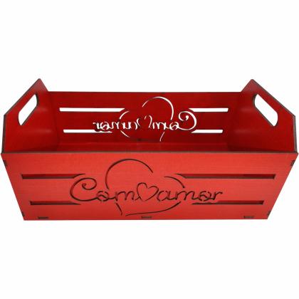 Caixote com amor decorado vermelho