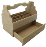 CESTINHA ESMALTE COM GAVETA 25X14X20CM MDF CRÚ