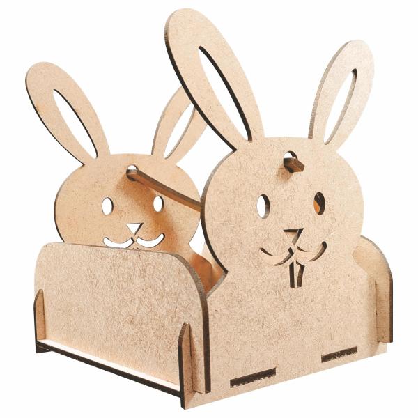 Cesto caixote coelho com alça