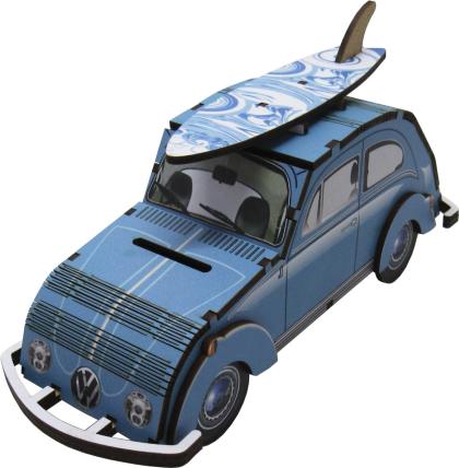 Cofre Fusca Adesivado Azul Mdf