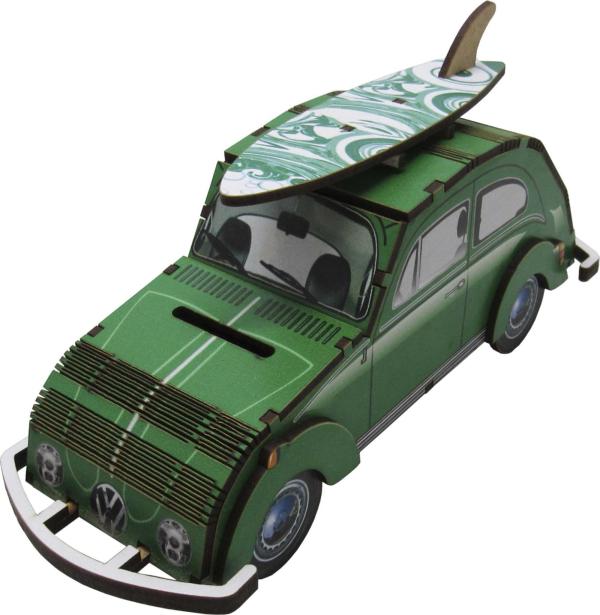 Cofre Fusca Adesivado Verde Mdf