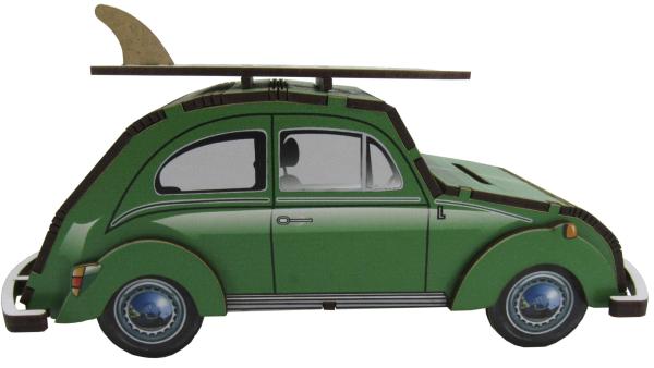 Cofre Fusca Adesivado Verde Mdf