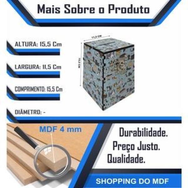 Cofre Urna Adesivada Modelo Cachorrinho mdf