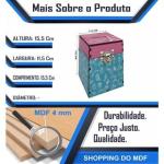 Cofre urna adesivado Modelo Azul e rosa Mdf