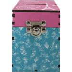 Cofre urna adesivado Modelo Azul e rosa Mdf