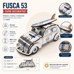 Cofrinho Dinheiro MDF Fusca 53 Com Prancha Porta Moedas Infantil Decorativo Presente Criativo