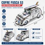 Cofrinho Dinheiro MDF Fusca 53 Com Prancha Porta Moedas Infantil Decorativo Presente Criativo
