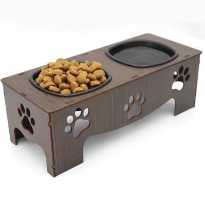 Comedouro Pet Dulplo Para Cães Gatos Cachorro Preto  31x13x11